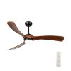 60-inch 3-blade solid wood ceiling fan light