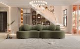 103.5" Modern Living Room Sofa Lamb Velvet Upholstered Couch Furniture for Home or Office(Old SKU:SG000860AAF),Green