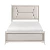 1pc Modern Luxury Queen Bed Upholstered Headboard with LED Lighting Wooden Bedroom Furniture Antique White Finish and Gold
