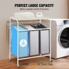 VEVOR 3-Section Laundry Sorter Cart with Ironing Board, Laundry Hamper with Heavy Duty Lockable Wheels and 3 Removable Bag
