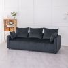 Velvet Modern 2-Seater Sofa, Black Two-Tone Sectional Couch with Contemporary Design, 82" Living Room Furniture, Easy Assembly