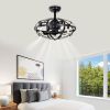 Hot Sell Industrial Ceiling Fan Light Kit for Living Room Bedroom Kitchen and Bladeless Caged Ceiling Fan with Lights