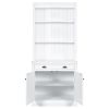 83.4"Tall Bookshelf with LED Lighting, Modern Bookcase with 2 Doors and 1 Drawer,Storage Bookcase with Open Shelves for Living Room,Home Office,White