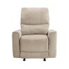 Modern Living Room 1pc Power Rocker Reclining Chair Light Brown Velvet Upholstery Solid Wood Frame Luxury Home Furniture