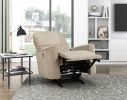 Modern Living Room 1pc Power Rocker Reclining Chair Light Brown Velvet Upholstery Solid Wood Frame Luxury Home Furniture