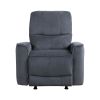 Modern Living Room 1pc Power Rocker Reclining Chair Dark Gray Velvet Upholstery Solid Wood Frame Luxury Home Furniture