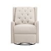 Milah Gliding Swivel Recliner Tufted Latte Fabric