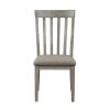 Dining Room Furniture Side Chairs 2pc Set Wire Brushed Light Gray Finish Vertical Slat Back Design Wooden Chairs Set