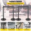 VEVOR Crowd Control Stanchion, Set of 4 Pieces Stanchion Set, Stanchion Set with 6.6 ft/2 m Black Retractable Belt