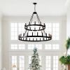 2 Tiers Wagon Wheel Chandelier Wooden Farmhouse 36-Light(24+12) or (12+24 )