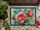 NEW Oklahoma Roses in Watercolor Doormat Front Door Mat Indoor Outdoor Rugs for Entryway, Non Slip Washable Low Pile, 18H X 27W