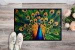 NEW Peacock Doormat Front Door Mat Indoor Outdoor Rugs for Entryway, Non Slip Washable Low Pile, 18H X 27W
