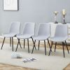 Comfortable Linen-Cotton Dining Chair Set - Four Pieces in Light Gray.Integrated Seat and Backrest,Linen-Cotton Material