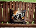 Rottweiler Spooky Halloween Throw Pillow Machine Washable, Indoor Outdoor Decorative Pillow for Couch, Bed or Patio, 14Hx14W