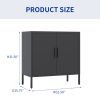 Metal Storage Cabinet with Doors and Adjustable Shelves, Steel Garage Storage Cabinet, Metal File Cabinet for Home Office School Gym, Black
