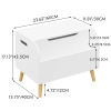 Wooden Toy Box, Kids Toy Storage Organizer with Front Bookshelf, Flip-Top Lid, Safety Hinge, Boys Girls Toy Chest Bench for Playroom Kids Room Organiz