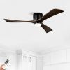 52" Ceiling Fan with Lights Remote Control,Quiet DC Motor 3 Blade Ceiling Fans 6 Speed Levels,Reversible Ceiling Fan, for Patio Living Room, Bedroom