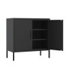Metal Storage Cabinet with Doors and Adjustable Shelves, Steel Garage Storage Cabinet, Metal File Cabinet for Home Office School Gym, Black
