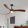 60-inch 3-blade solid wood ceiling fan light