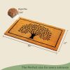 Welcome Doormats Natural Coco Coir Mats with Non Slip PVC Backing Indoor Outdoor Mats for Home & Office Floor Mats for Door Decor Tree Print with Bord