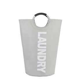 Collapsible Large Laundry Basket,Stand Up Clothes Hamper,Folding Dirty Hamper Basket for Clothes Storage,Laundry Bin with Handle (Color: Light Grey, size: 38x74CCM(82L))