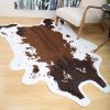 1pc Premium Faux Cowhide Rug 4.9 X 6.6 Feet, Durable And Large Size Cow Print Rugs, Suitable For Bedroom Living Room Western Decor