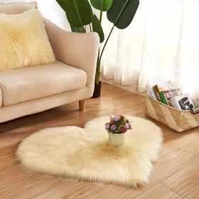 1pc Heart-Shaped Plush Rug - Soft and Fluffy Carpet for Living Room, Bedroom, and Sofa - Perfect Home and Room Decor (Color: Light yellow, size: 19.69*19.69inch)