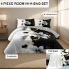 4 Piece Soft All-Season Washed Microfiber And Viscose Comforter Set