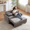 58.27 Inch 3-in-1 Loveseat Sofa Bed - Chenille Fabric Pull-Out Couch Sleeper - Full KD Back Frame, Seat Frame