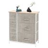Dresser With 7 Drawers - Furniture Storage Tower Unit For Bedroom, Hallway, Closet, Office Organization - Steel Frame, Wood Top, Easy Pull Fabric Bins