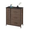 Dresser With 7 Drawers - Furniture Storage Tower Unit For Bedroom, Hallway, Closet, Office Organization - Steel Frame, Wood Top, Easy Pull Fabric Bins
