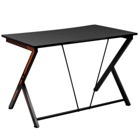 Home Office Modern Ergonomic Study Computer Desk for Small Space (Color: Black)