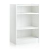 3-Tier Bookcase Open Display Rack Cabinet with Adjustable Shelves