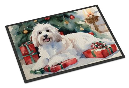 NEW Coton De Tulear Cozy Christmas Doormat Front Door Mat Indoor Outdoor Rugs for Entryway, Non Slip Washable Low Pile, 18H X 27W (Default: Default)