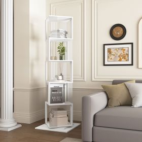 5 tier Rotating Bookshelf (Tier: 5, Color: White)