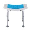 Adjustable Height Shower Bench Stool Non-Slip w/ Shower Hole