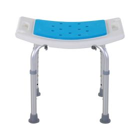 Adjustable Height Shower Bench Stool Non-Slip w/ Shower Hole (type: Bath Seat, Color: Blue & White)