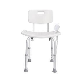 Adjustable Height Shower Bench Stool Non-Slip w/ Shower Hole (type: Bath Seat, Color: White)