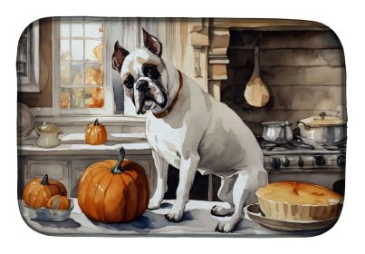 Boxer Fall Kitchen Pumpkins Dish Drying Mat Absorbent Dish Drying Mat Pad for Kitchen Counter Dish Drainer Mat for Countertop, 14 x 21", Multicolor (Default: Default)