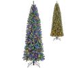 Pre-Lit Blue Artificial Christmas Tree Slim with 9 Lighting Modes