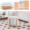 Ottoman Foot Rest Round Bag Floor Chair for Bedroom or Entryway in White
