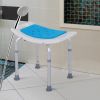 Adjustable Height Shower Bench Stool Non-Slip w/ Shower Hole