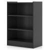 3-Tier Bookcase Open Display Rack Cabinet with Adjustable Shelves