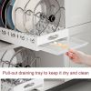 Pull-out pots and pans lid plate draining rack, cabinet built-in draining rack