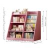 Wooden Toy Storage Organizer Cabinet Kids Bookshelf Children Bookcase Toddler Baby Sling Book Rack Adjustable Shelf for Playroom Bedroom Nursery Hallw