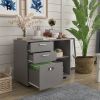 Drawer Wood File Cabinet with coded Lock, Mobile Lateral Filing Cabinet, Printer Stand with Open Storage Shelves for Home Office, Modern Popular wood