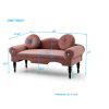 54"Width Modern Velvet Upholstered Loveseat Sofa Accent Bedside Entryway Bench Small Sofa 2 Seater Couch Settee for Living Room Bedroom Nail Head Trim