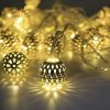 1pc; LED String Lights; Moroccan Hanging String Lights; Battery Operated Warm White Fairy Lights; For Indoor Decor; Home; Bedroom; Party; Wedding; Chr