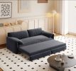 66" Queen Pull Out Sofa Bed, 3-in-1 Convertible Sleeper Sofa with Side Storage,Multi-Functional Velvet Loveseat Bed for Living Room,Bedroom,Apartment