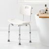 Adjustable Height Shower Bench Stool Non-Slip w/ Shower Hole